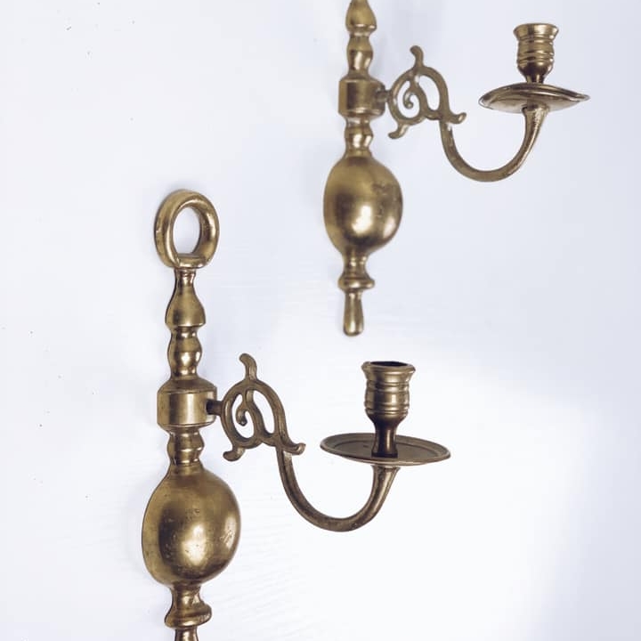 Канделябр настінний на 1 свічку золото метал CA-110