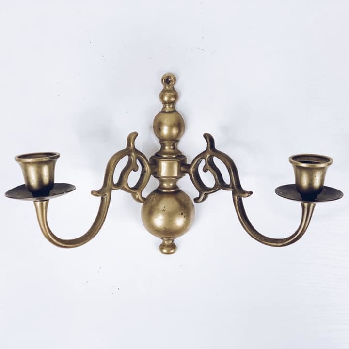 Канделябр настінний на 2 свічки золото метал CA-109