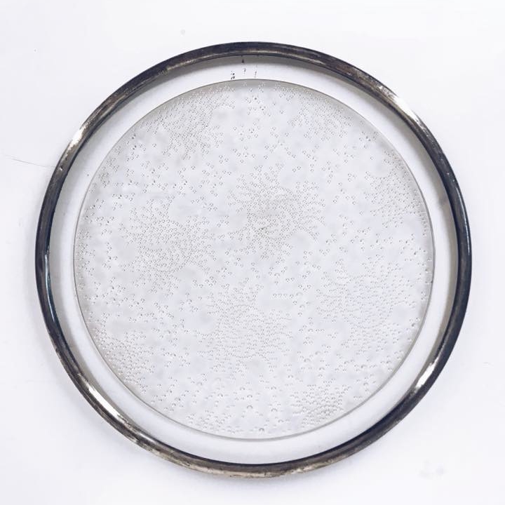 Блюдо для торту/десертів кругле скло/столове срібло PS-017