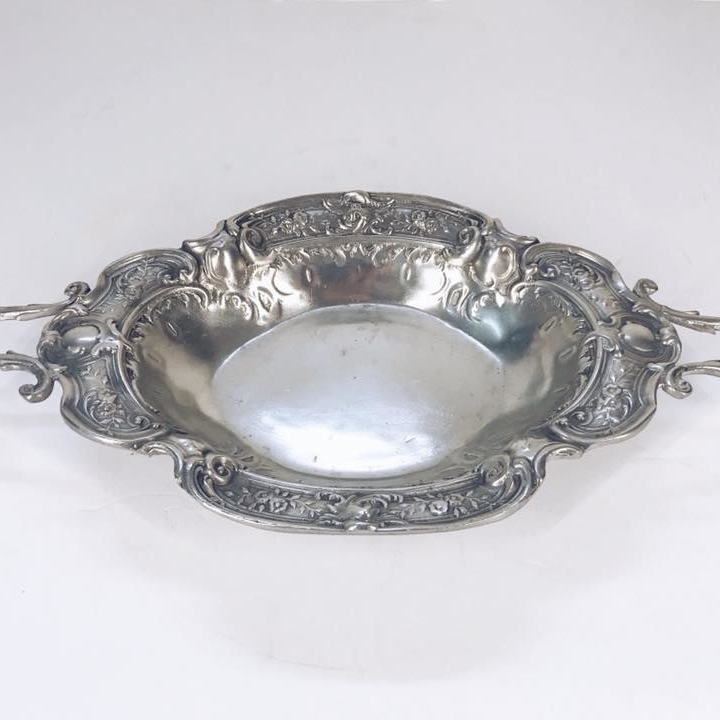 Ваза для цукерок з ручками рельєфний декор столове срібло FP-006