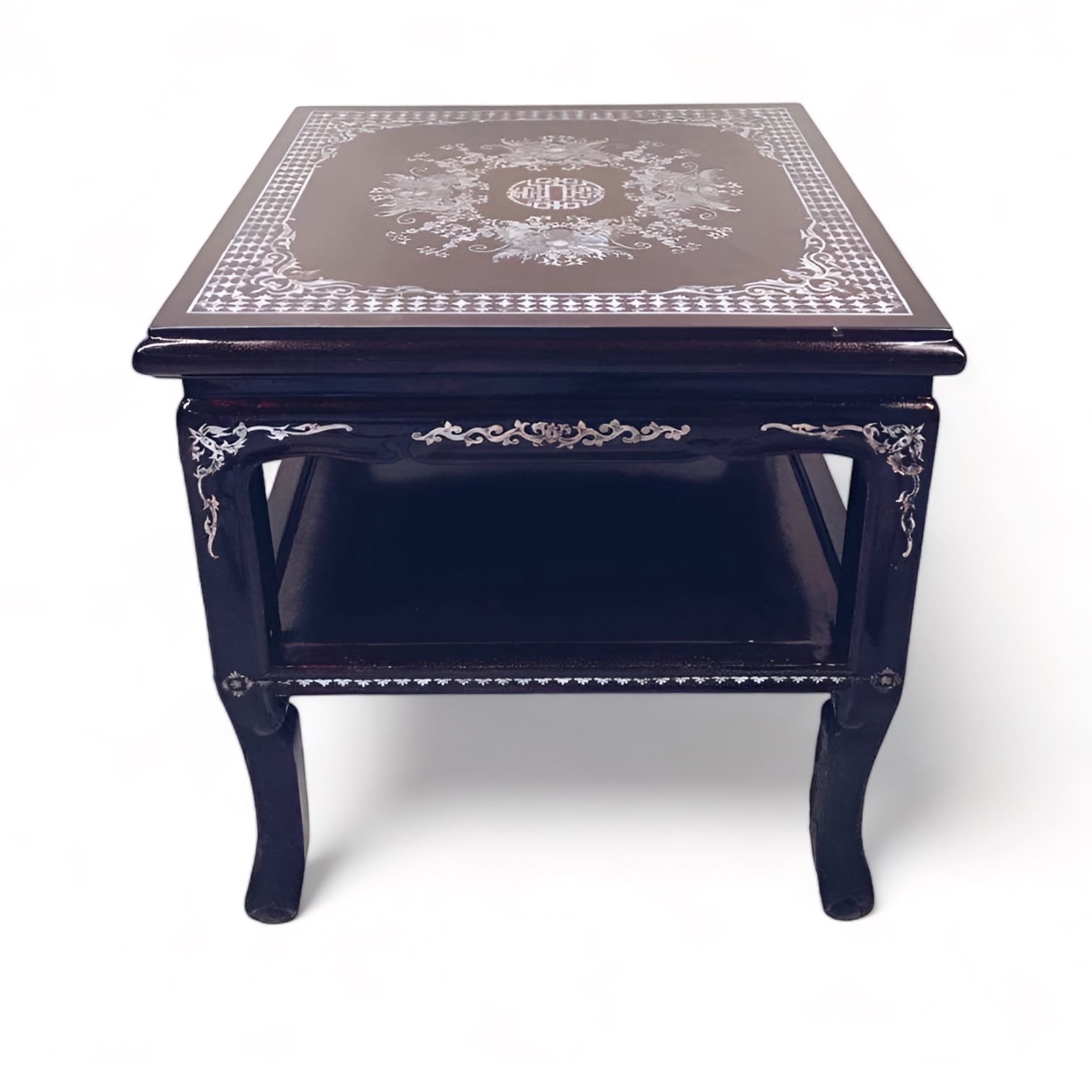 Столик кавовий з поличкою інкрустований китай TB-842