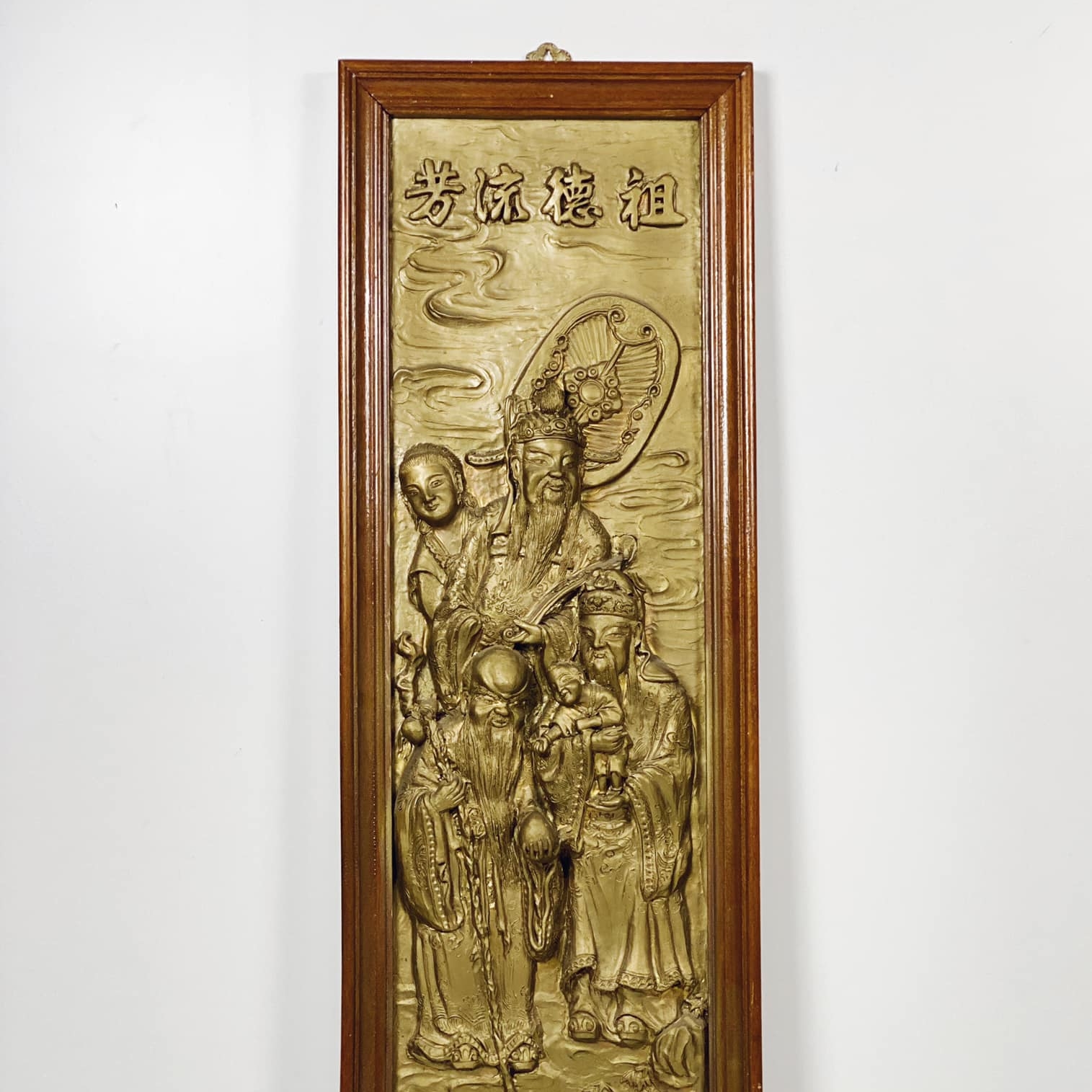 Панно рельєфне в рамі китай сюжет різблення вінтаж WD-048