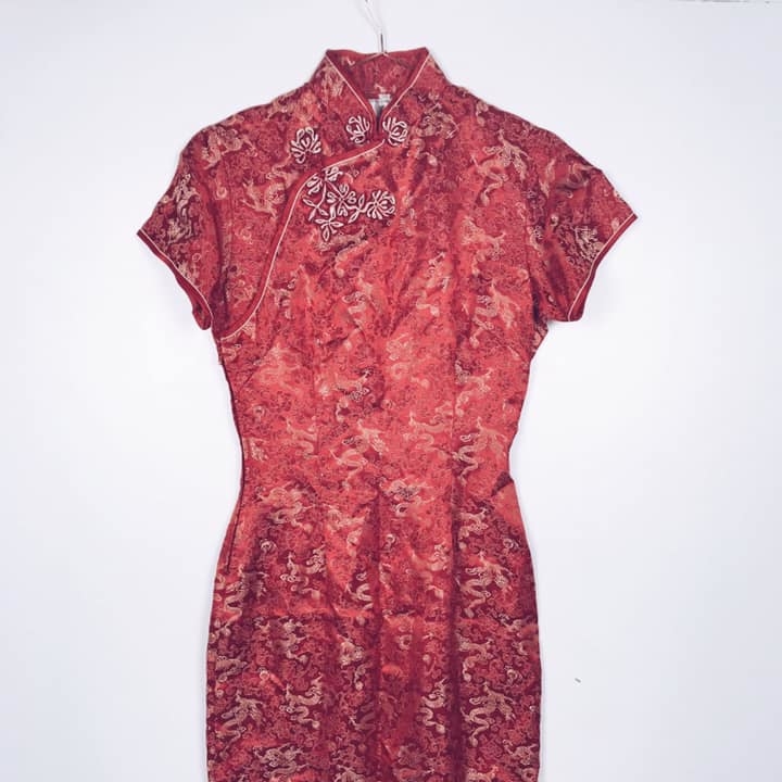 Сукня китай жакард червона 2