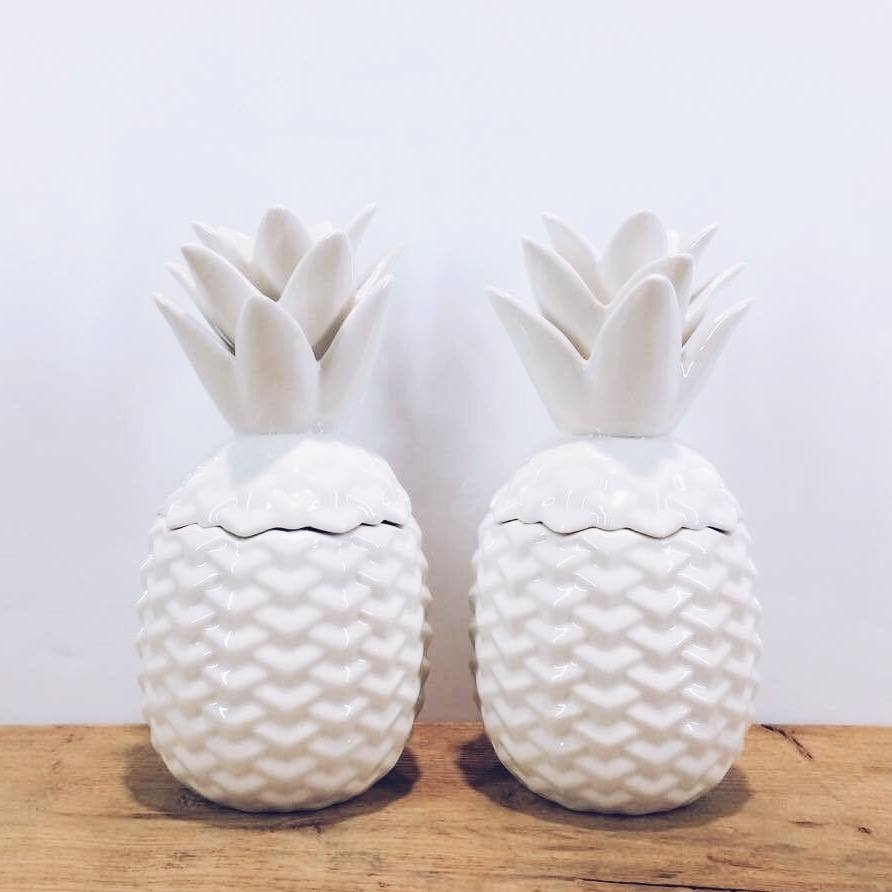 Банка Ананас біла порцеляна FP-024