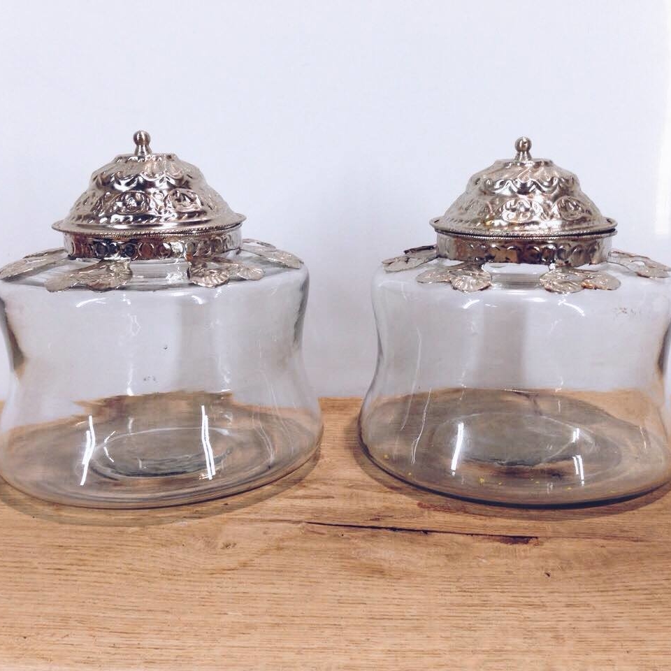 Банка для солодощів з декором скло/метал FP-030