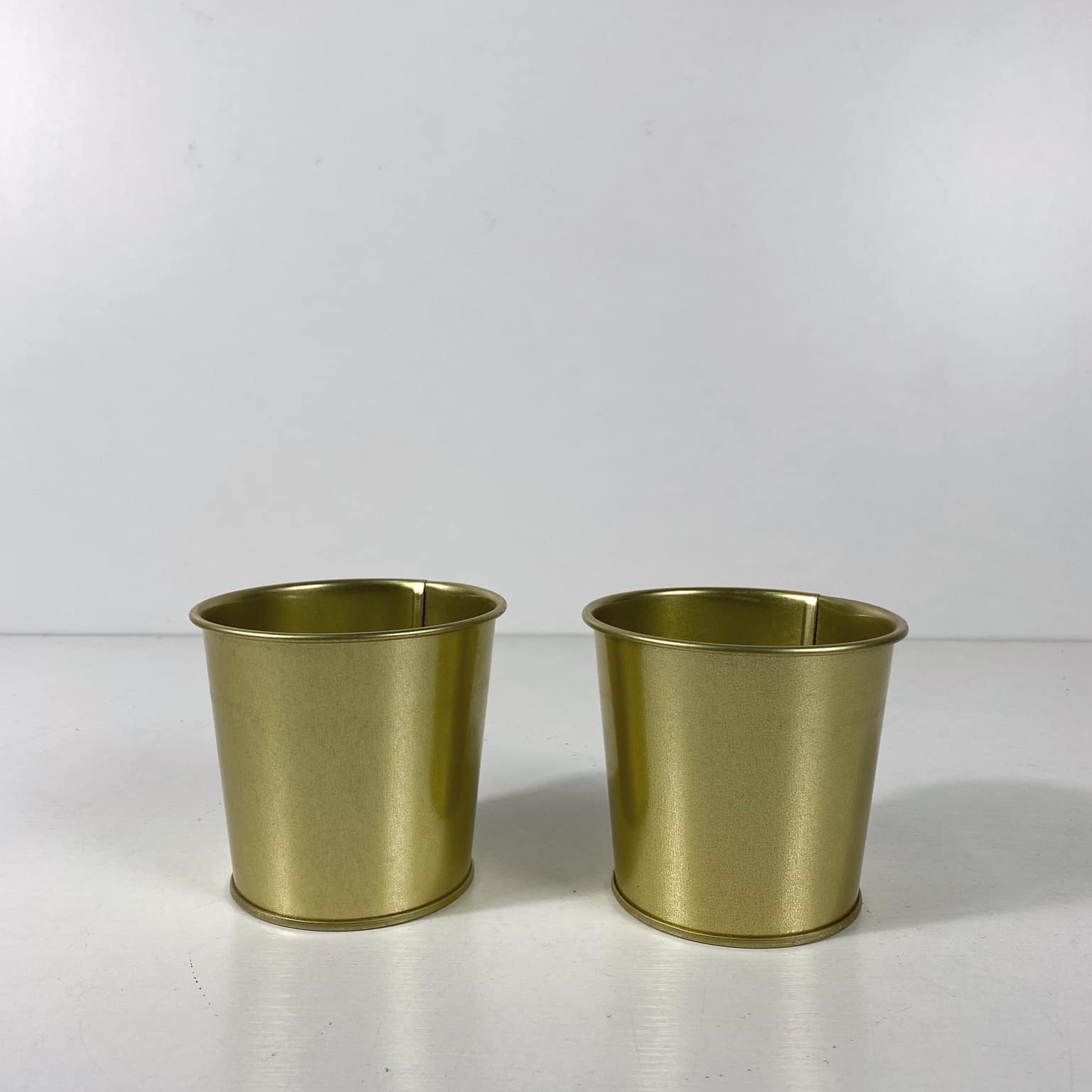 Кашпо мале метал золото