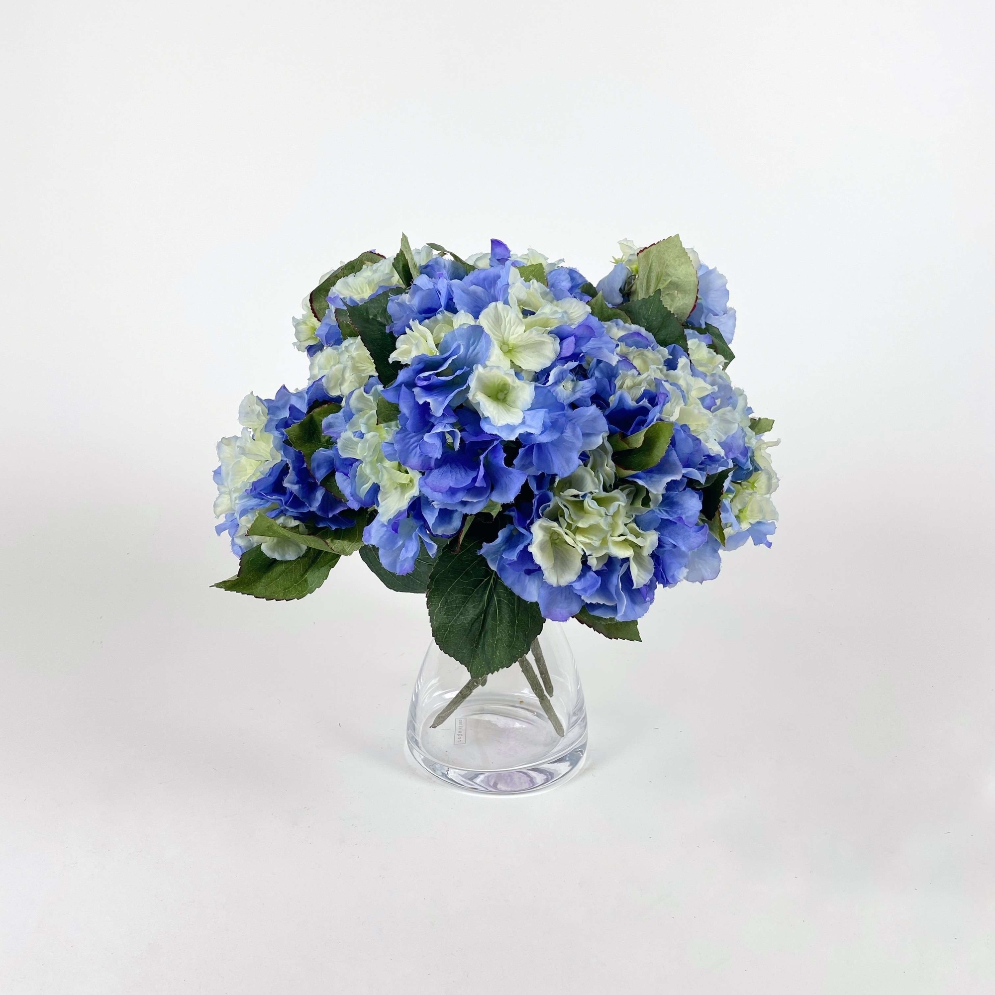 Гортензія штучна блакитна гілка мала 2 суцвіття FW-234