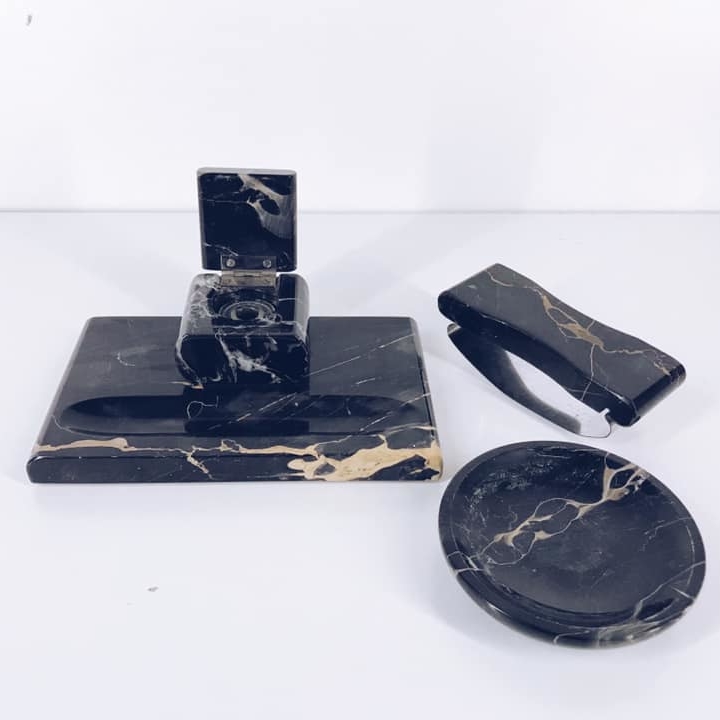 Набір настільний вінтаж чорний мармур