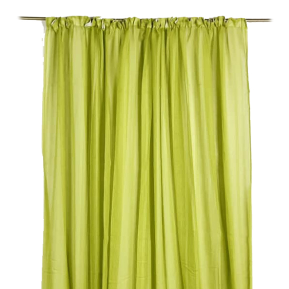 Штора салатова на кулісці вуаль смуги жакард CR-021