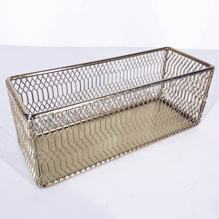 Лоток прямокутний/квадратний для зберігання дрібничок метал золото BX-078