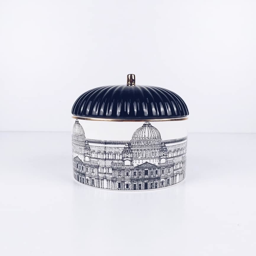 Шкатулка Архітектура порцеляна біла/чорна/золото BX-082