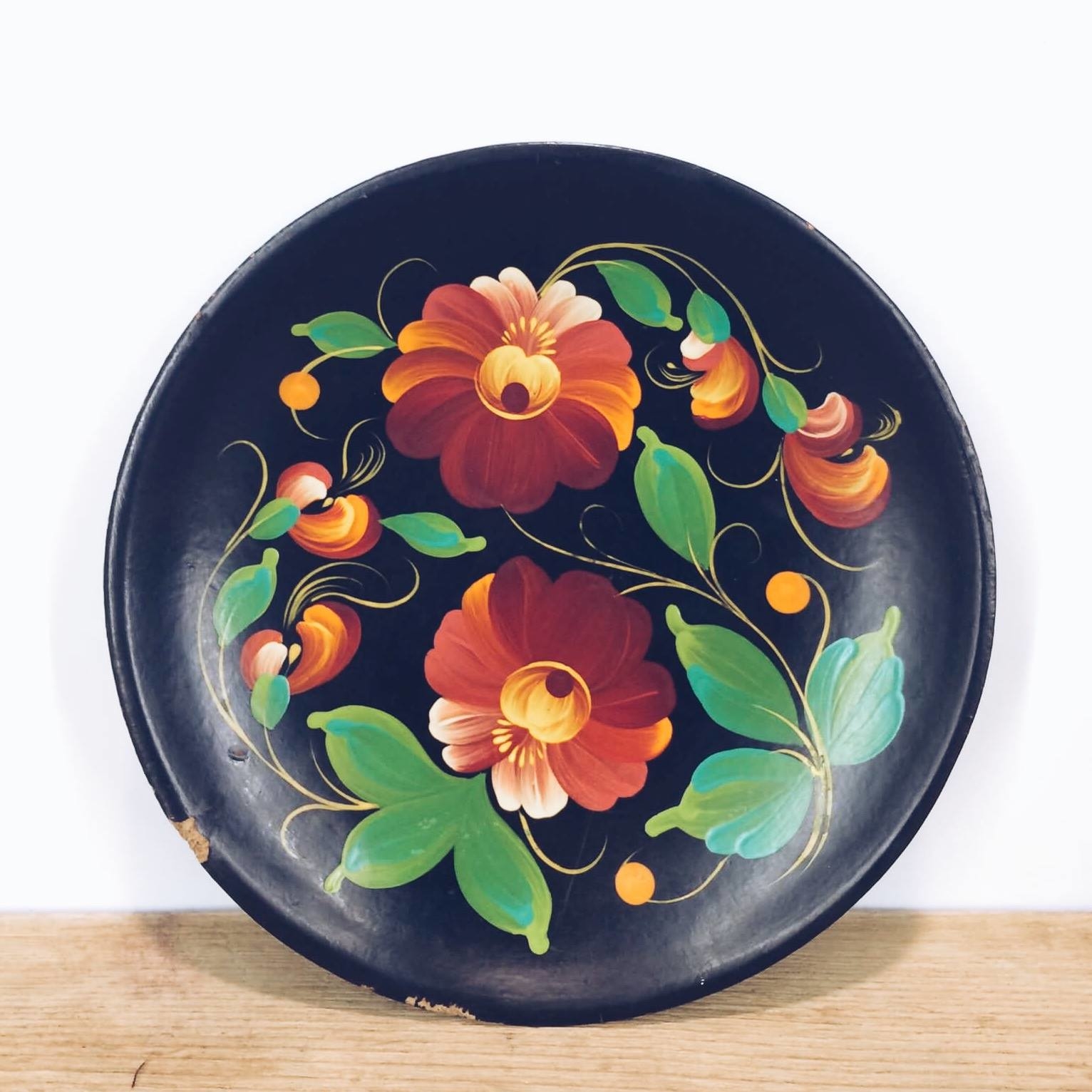 Тарілка декоративна Петриківський розпис етно