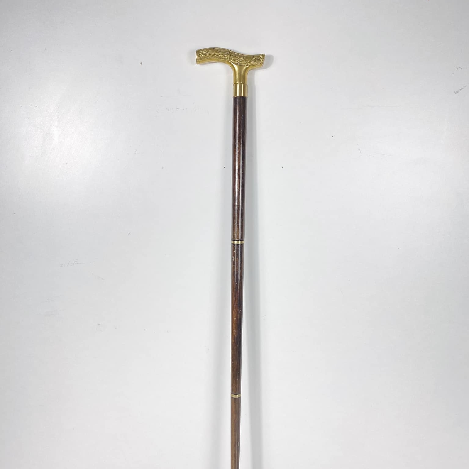 Тростина (палиця) темно-коричнева дерево/латунь 3