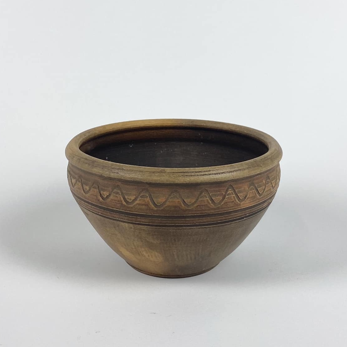Миска темно-коричнева кераміка етно EN-005