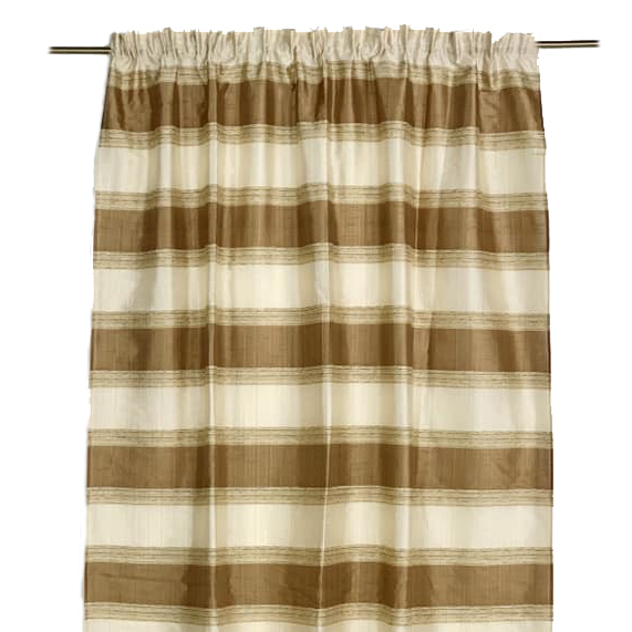 Штора у смужку беж/коричнева на тасьмі CR-002