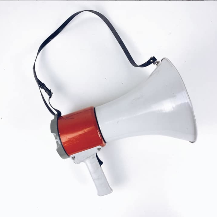 Рупор великий сірий/червоний вінтаж