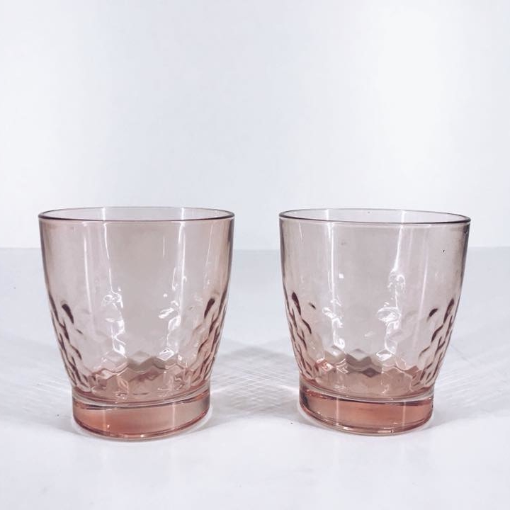 Склянка рожеве рельєфне скло GS-037