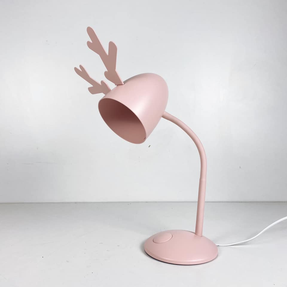 Лампа настільна зі змінними вушками метал рожева LT-208