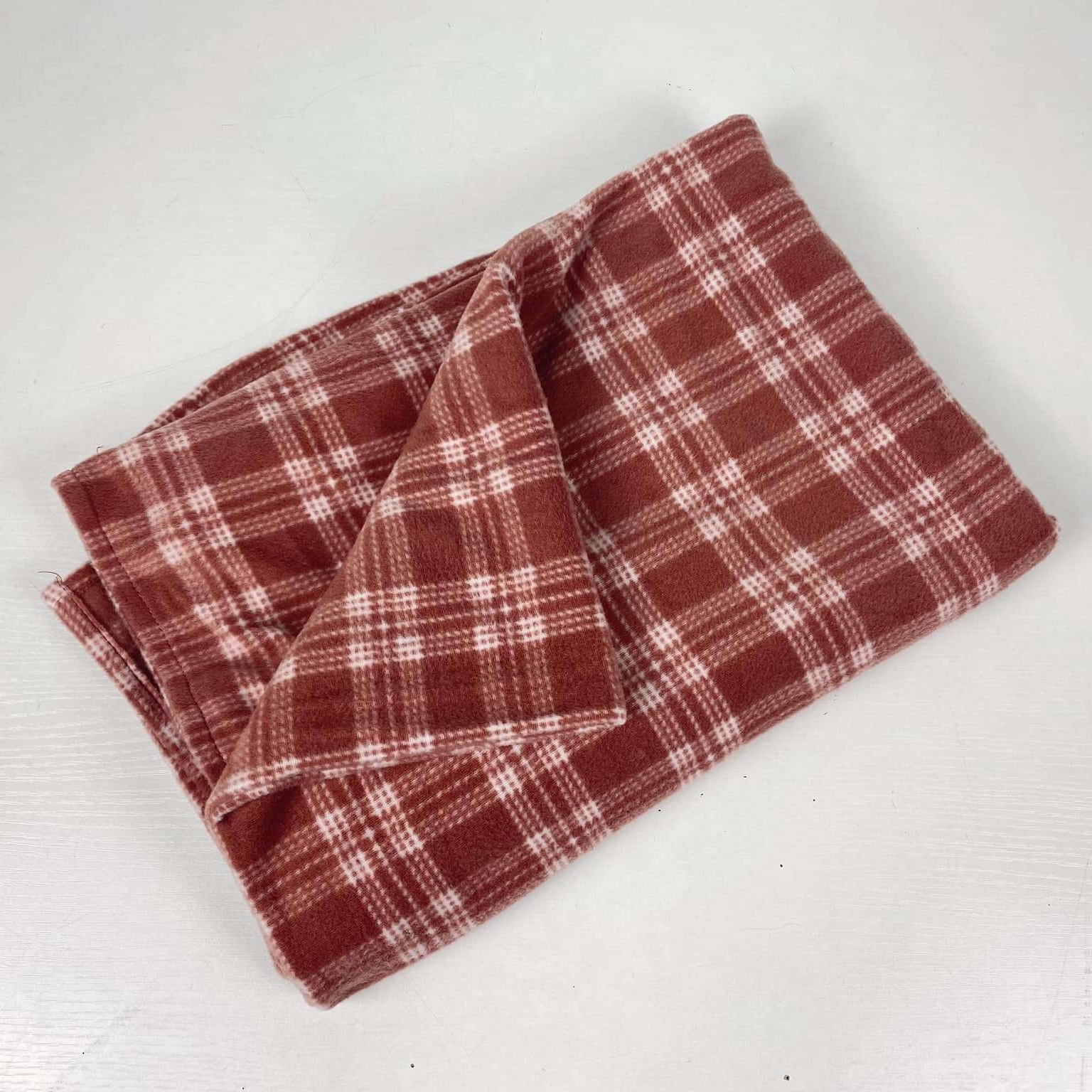 Плед клітинка бордо/білий WR-106