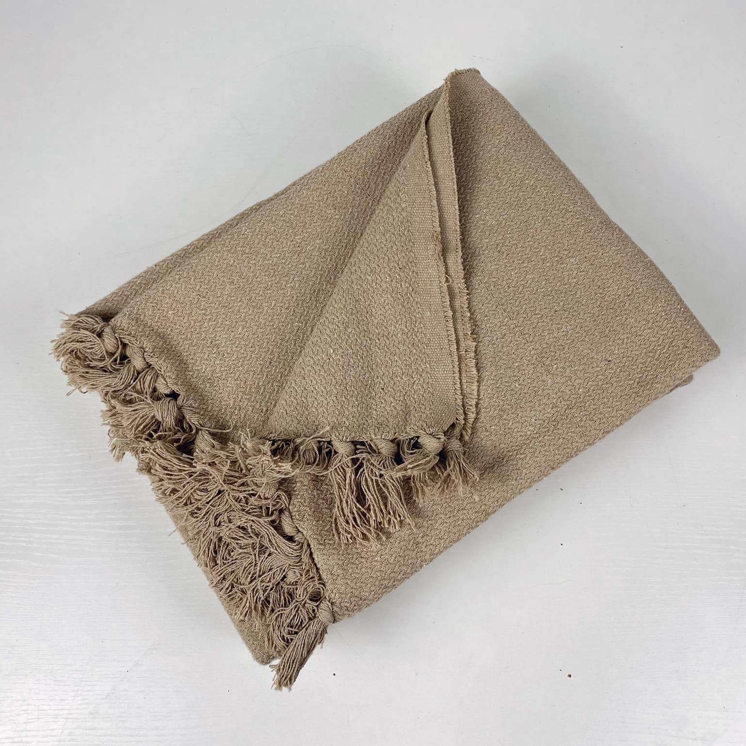 Плед жакард темний беж WR-107