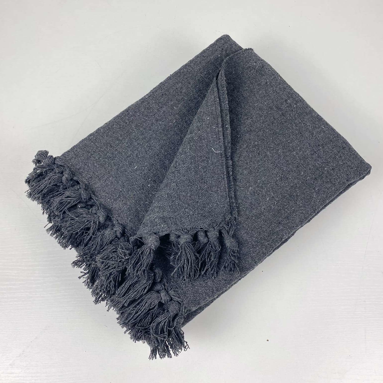 Плед жакард темний сірий  WR-110