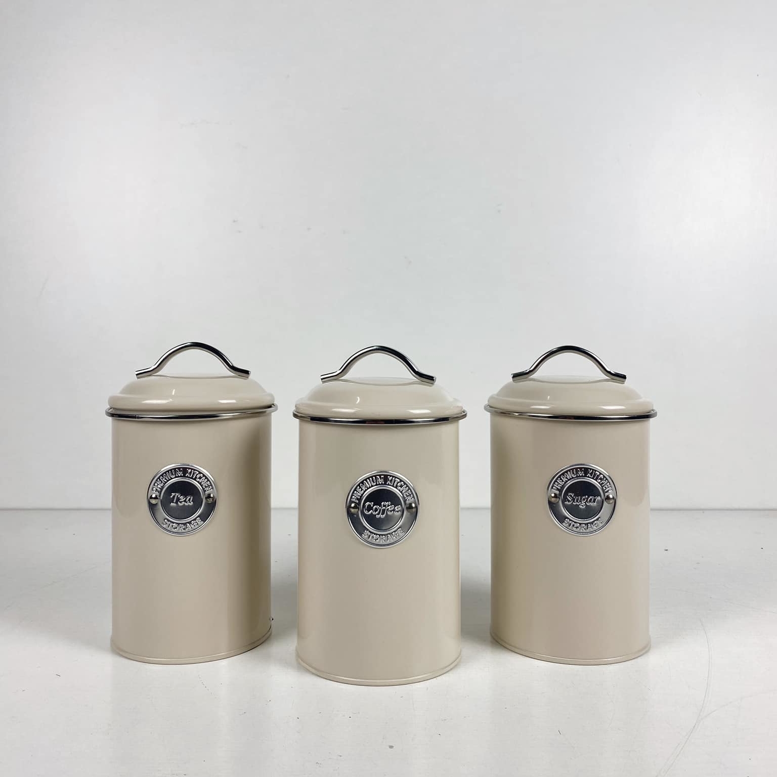 Банка для сипучих ретро беж метал KB-065