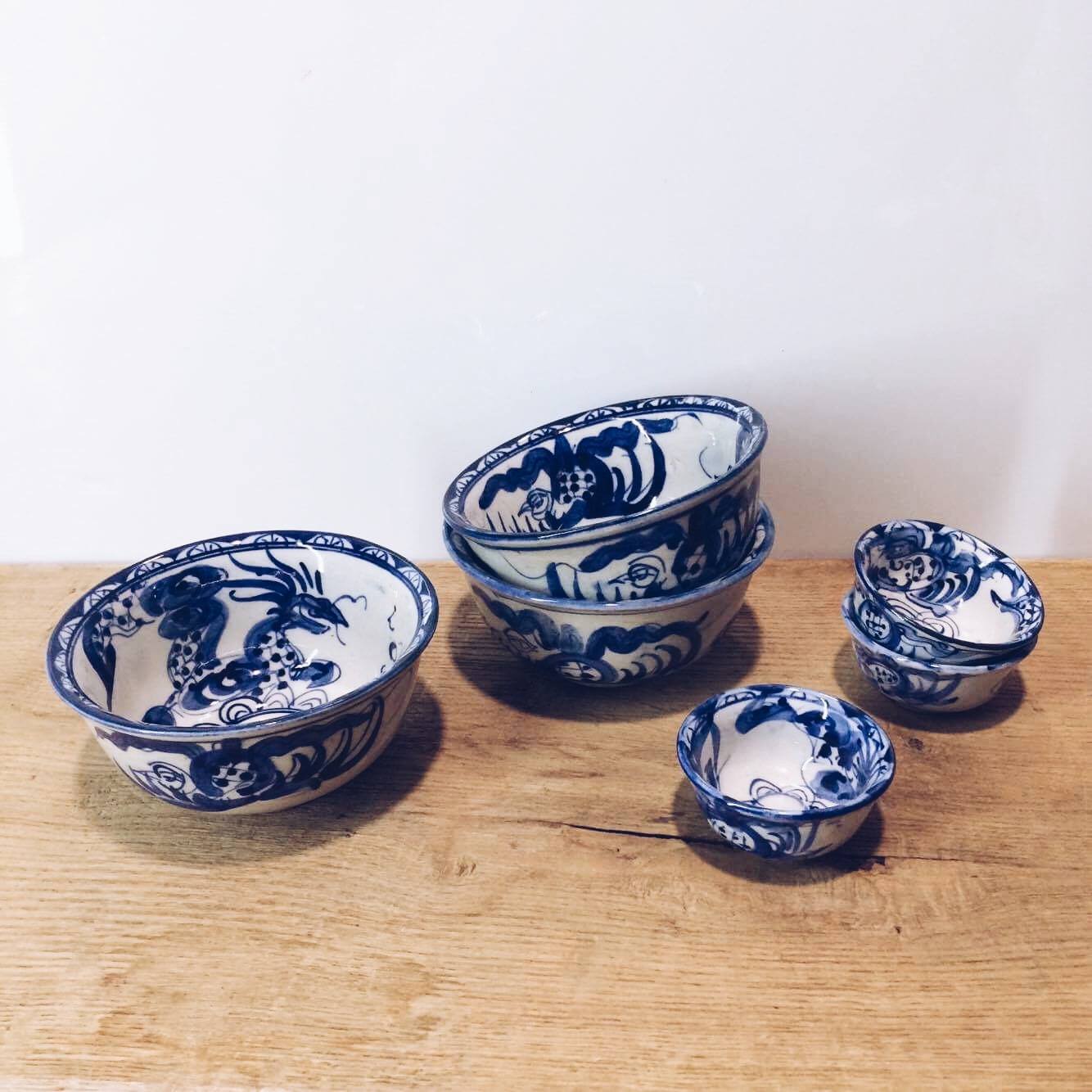 Піала китайська порцеляна синій розпис Дракон PP-081