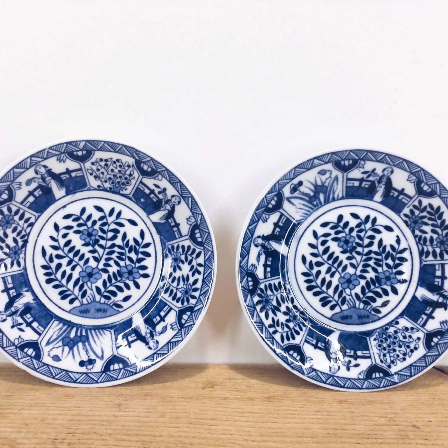 Тарілка мала порцеляна синій розпис вінтаж Китай PP-082