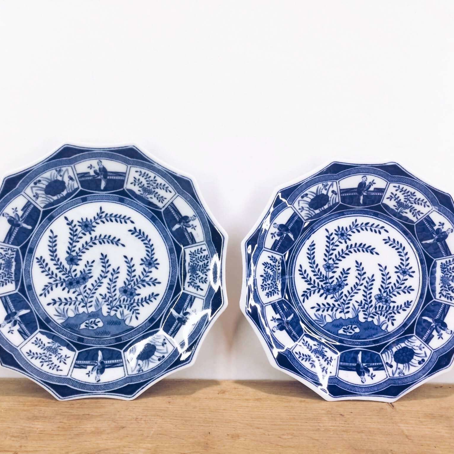 Тарілка порцеляна синій розпис вінтаж Китай PP-086