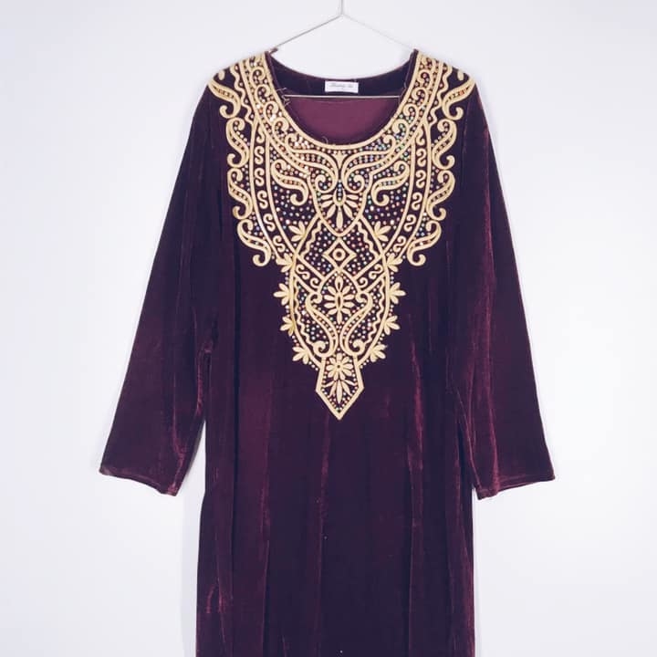 Сукня східна велюр бордо/золото 6