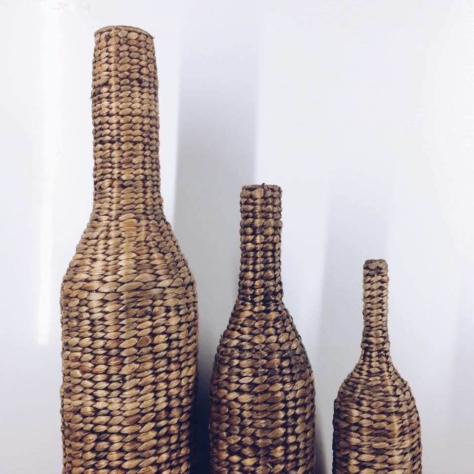 Ваза-кашпо плетена бананова соломка