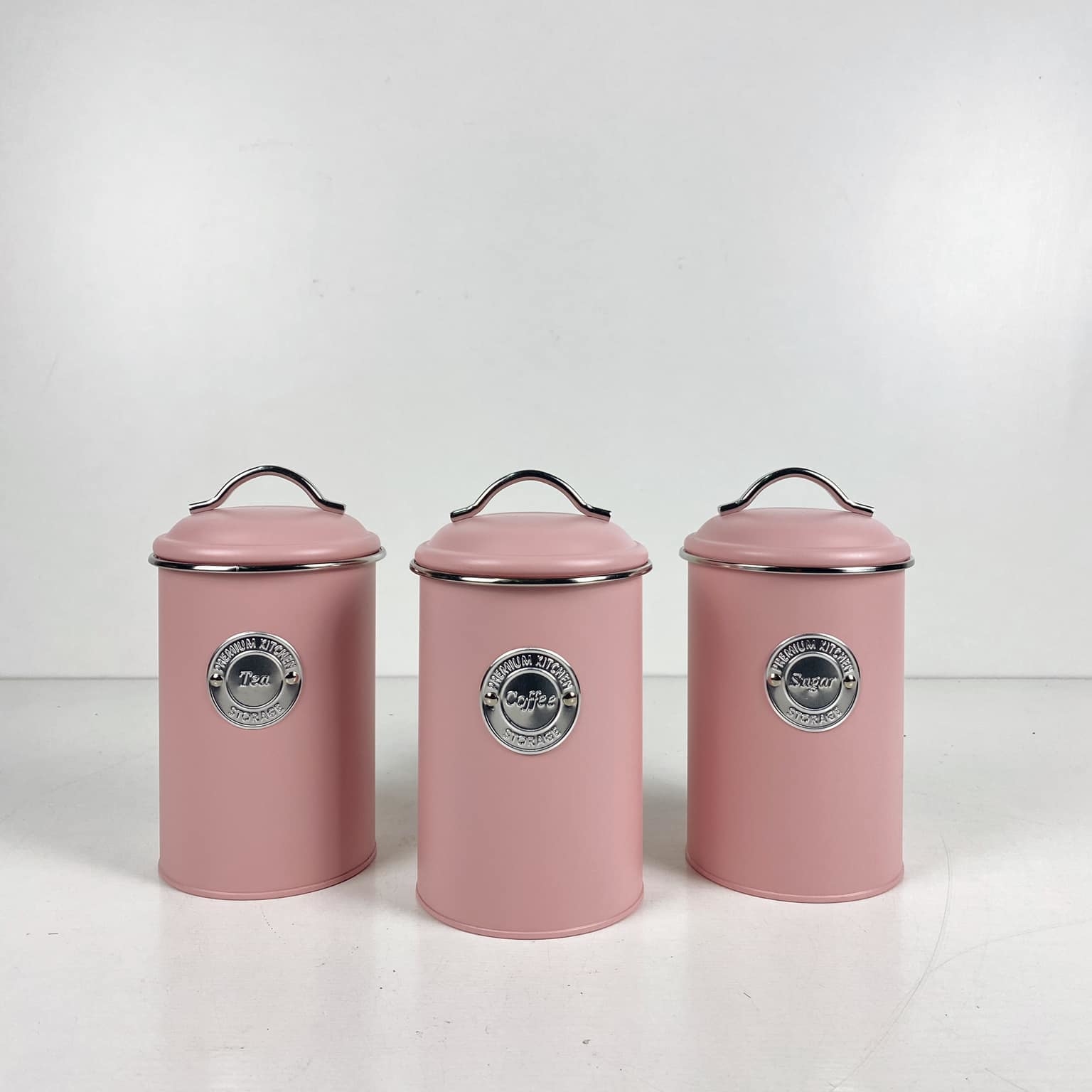 Банка для сипучих ретро рожева метал KB-066