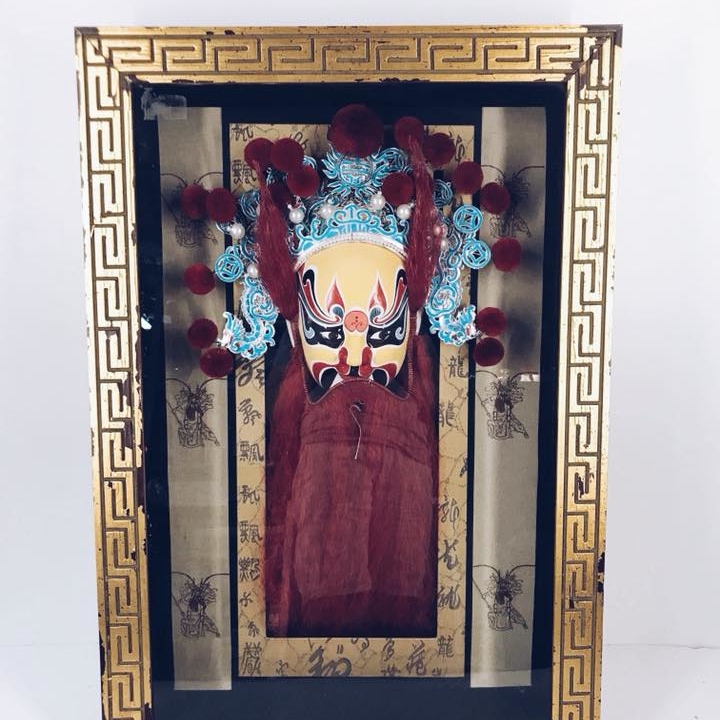 Панно Маска персонажа китайської опери об'ємна в рамі під склом WD-047