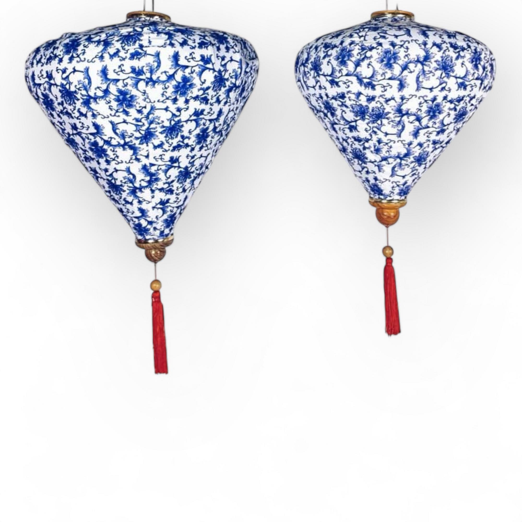 Китайський ліхтарик біло-синій візерунок