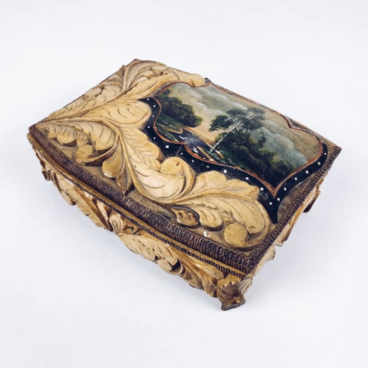 Шкатулка дерев'яна з різбленням та розписом BX-105