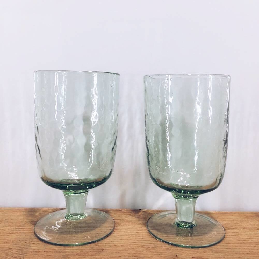 Бокал на ніжці зелене скло GS-040