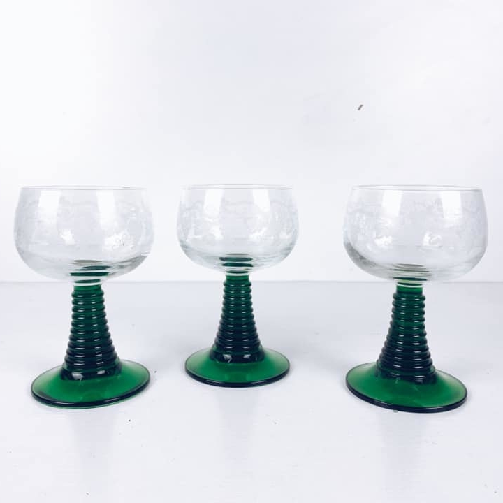 Бокал "Рьомер" з гравіровкою прозоре/зелене скло GS-042