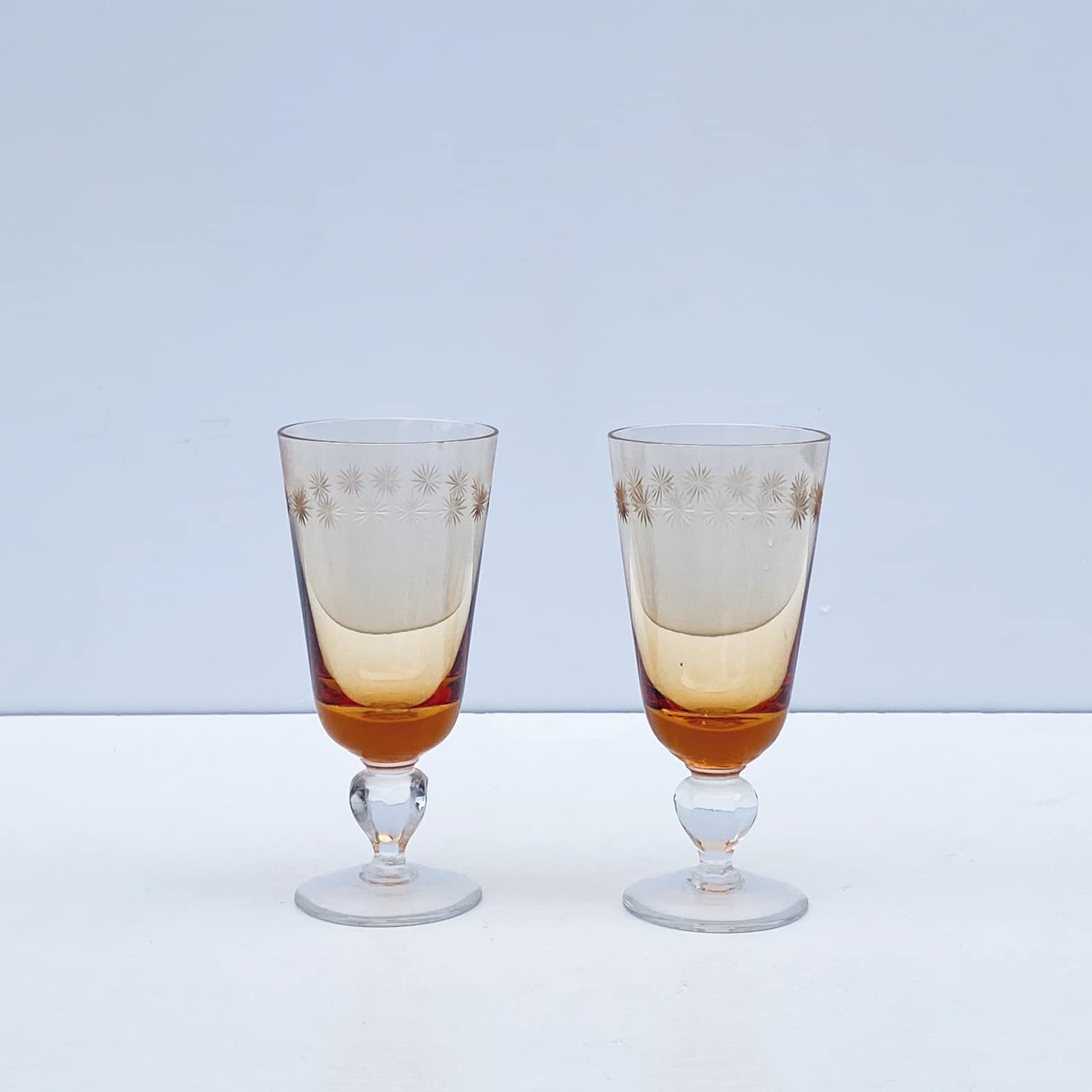 Бокал для вина оранж скло з різбленням GS-043