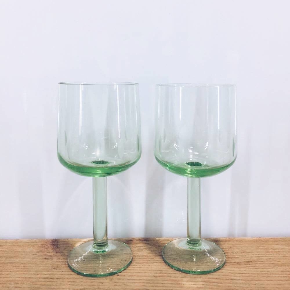 Бокал на ніжці зелене скло GS-045