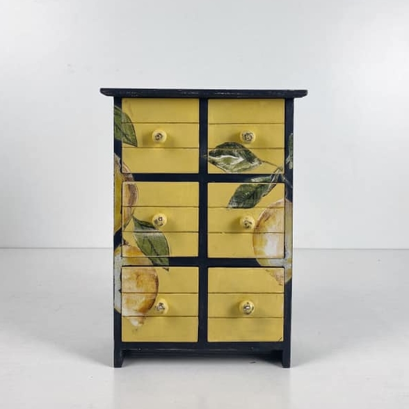 Шкатулка-комодик  з 6 шухлядками Лимони