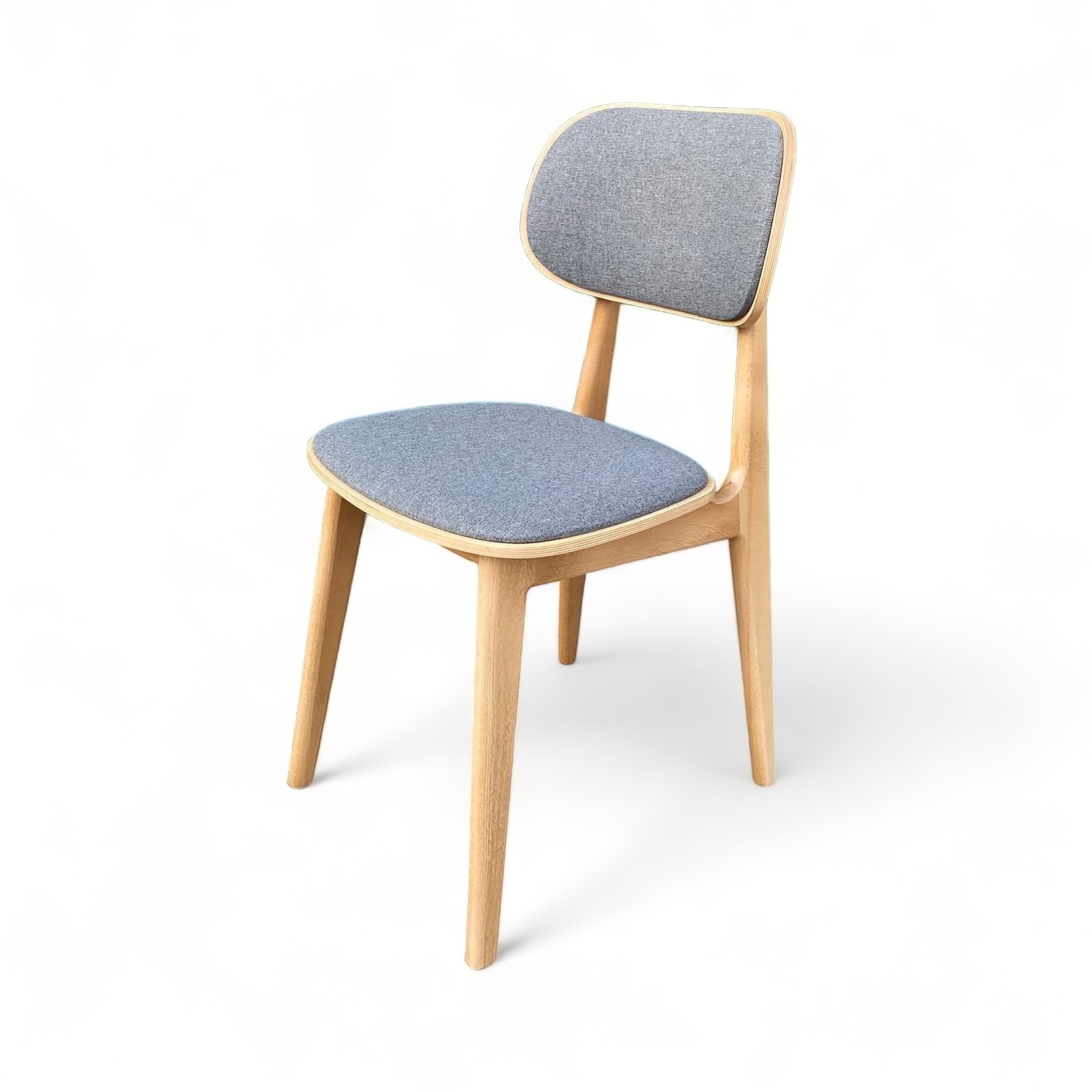 Стілець обідній світле дерево сіра обивка ST-115