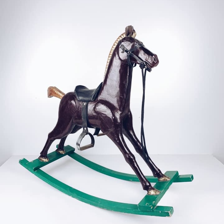 Коник-гойдалка коричневий вінтаж