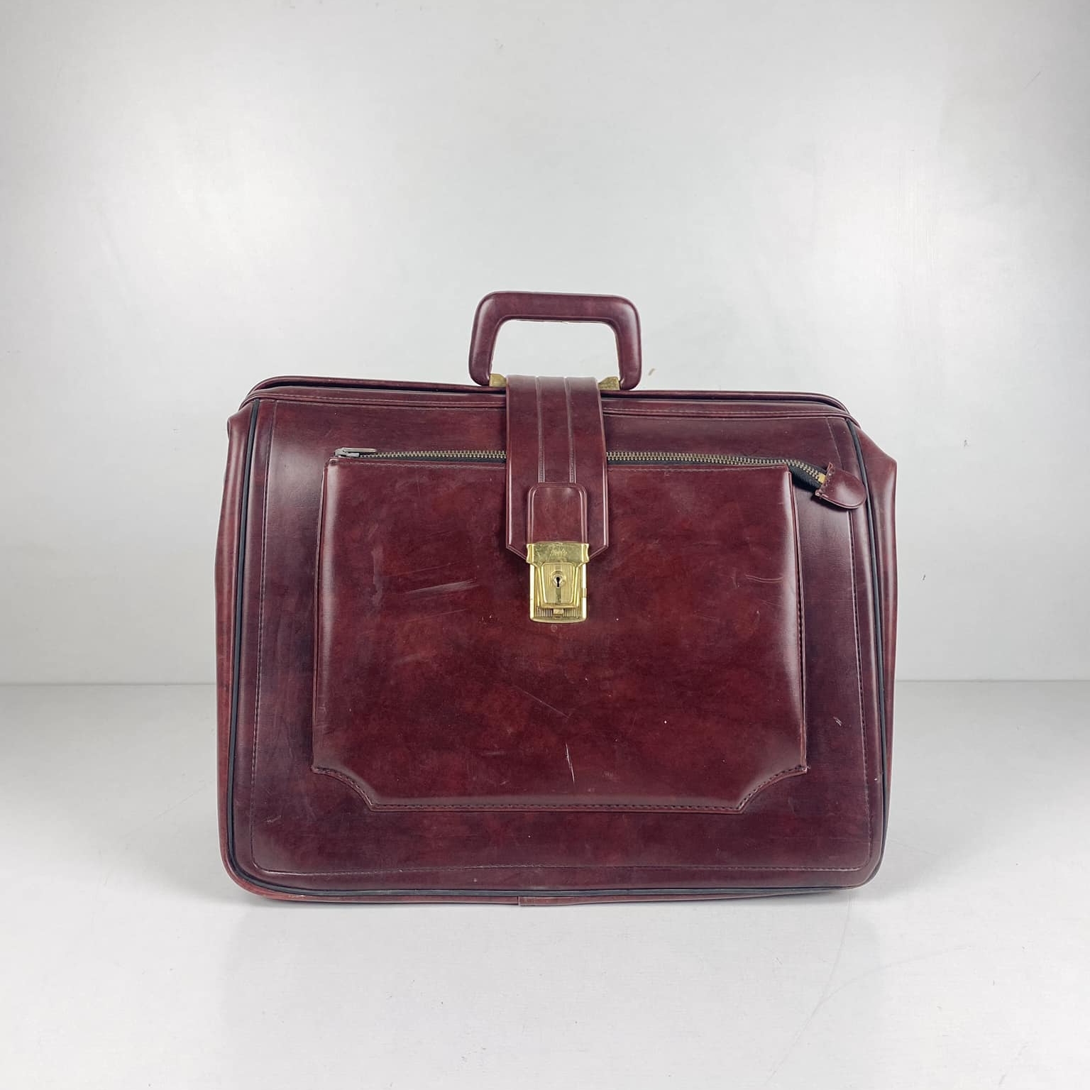 Портфель вінтаж бордо штучна шкіра VL-094