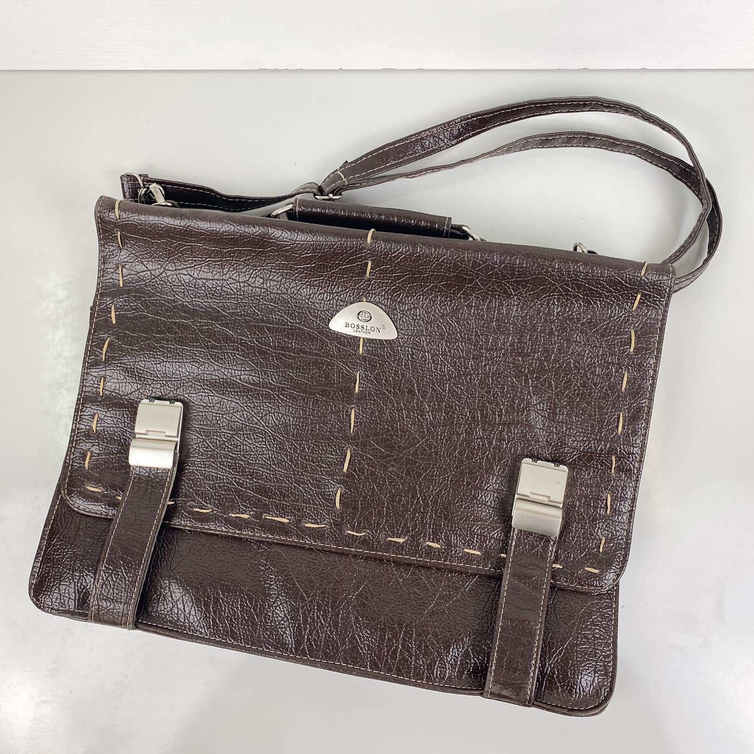 Сумка-портфель т-коричневий вінтаж VL-101