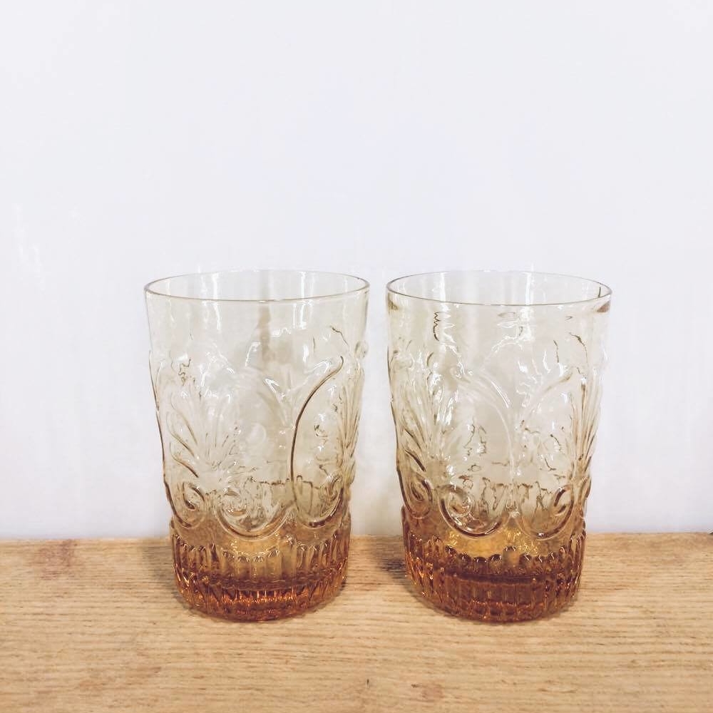 Склянка скло рельєфне жовте GS-047