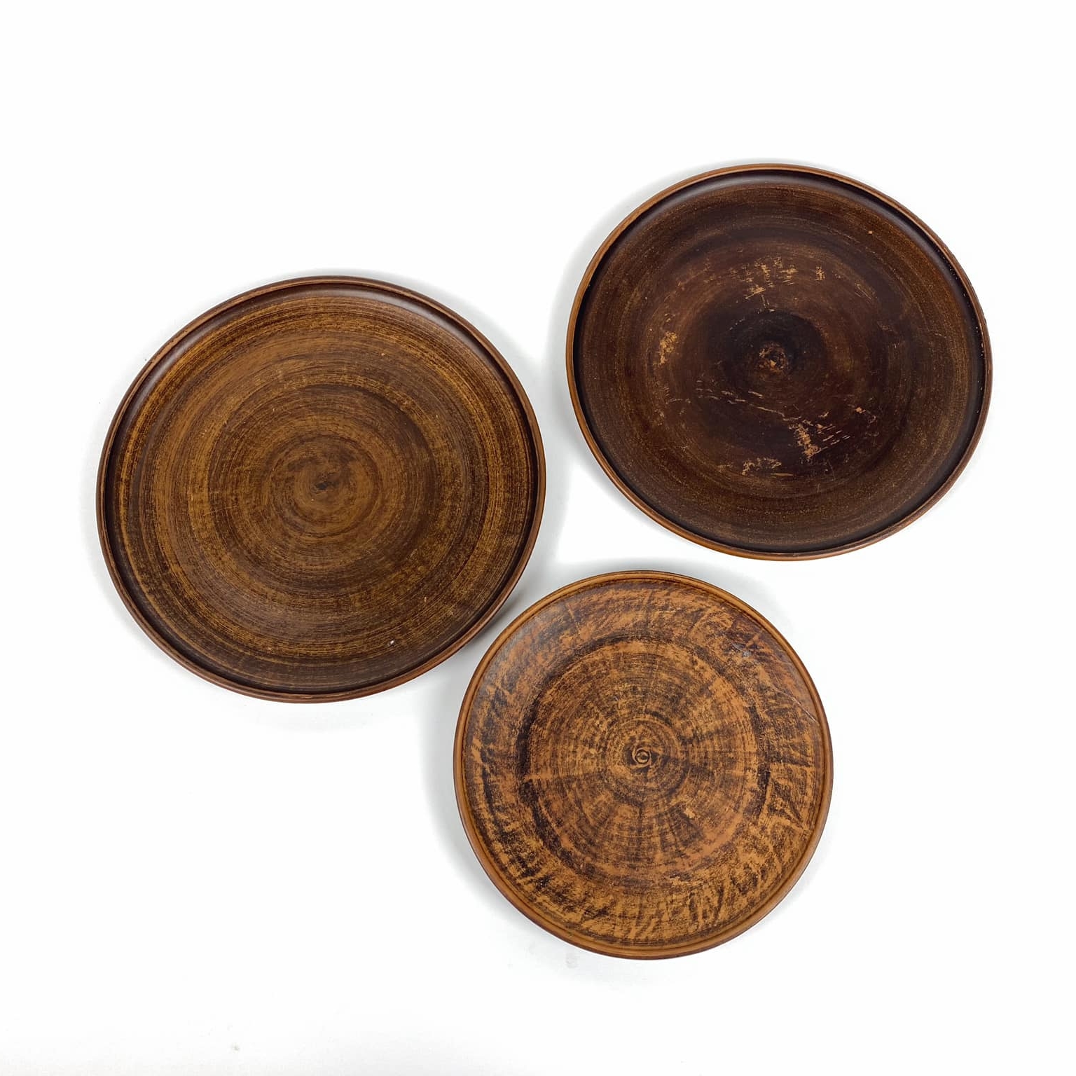 Тарілка/миска темна кераміка мат етно EN-088