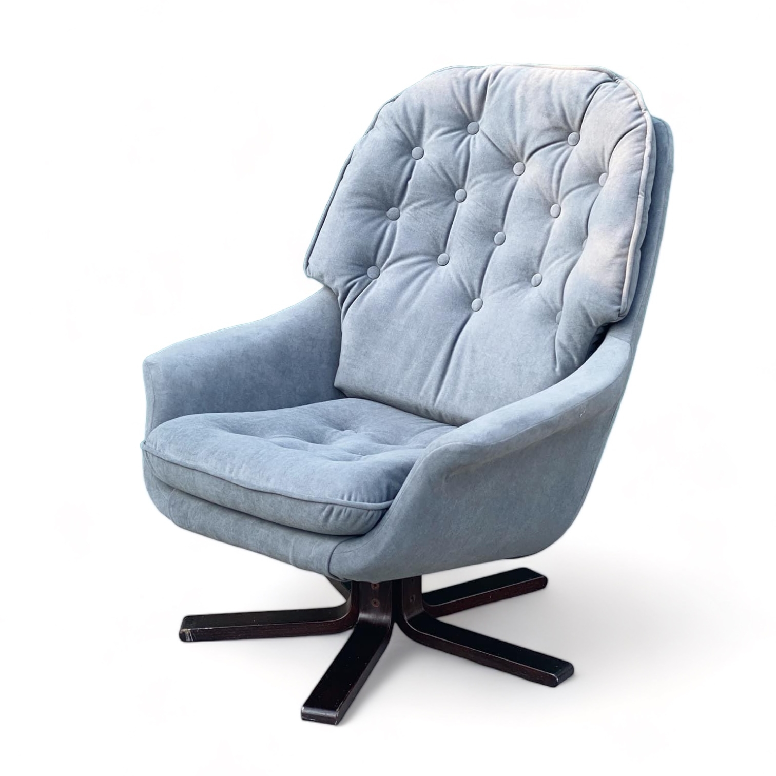 Крісло лаунж вінтаж сірий велюр CH-141