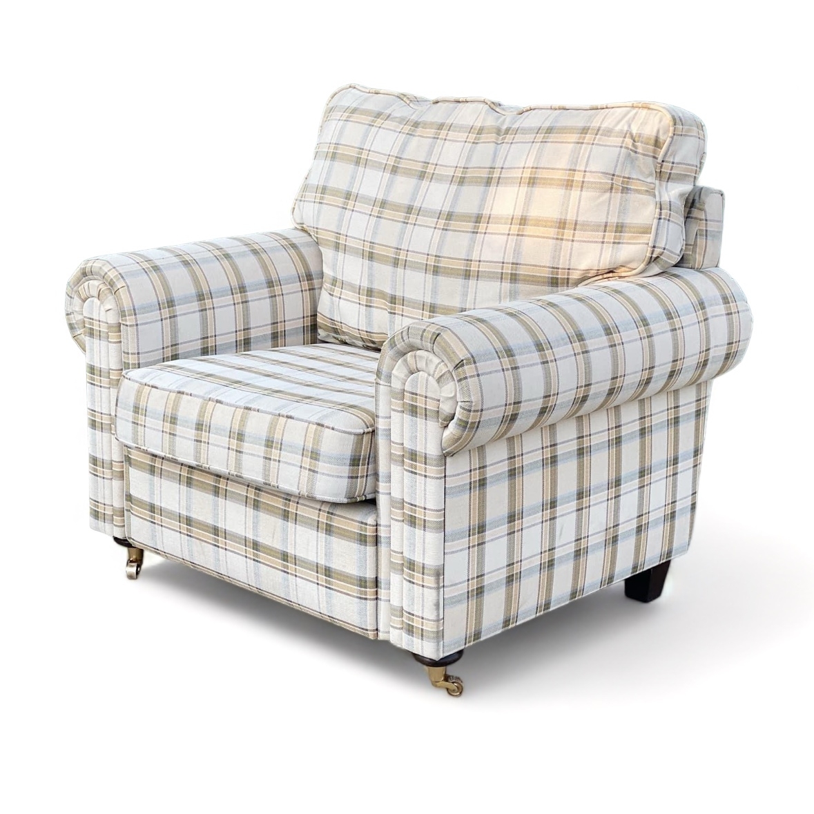 Крісло класичне велике беж у клітинку CH-140
