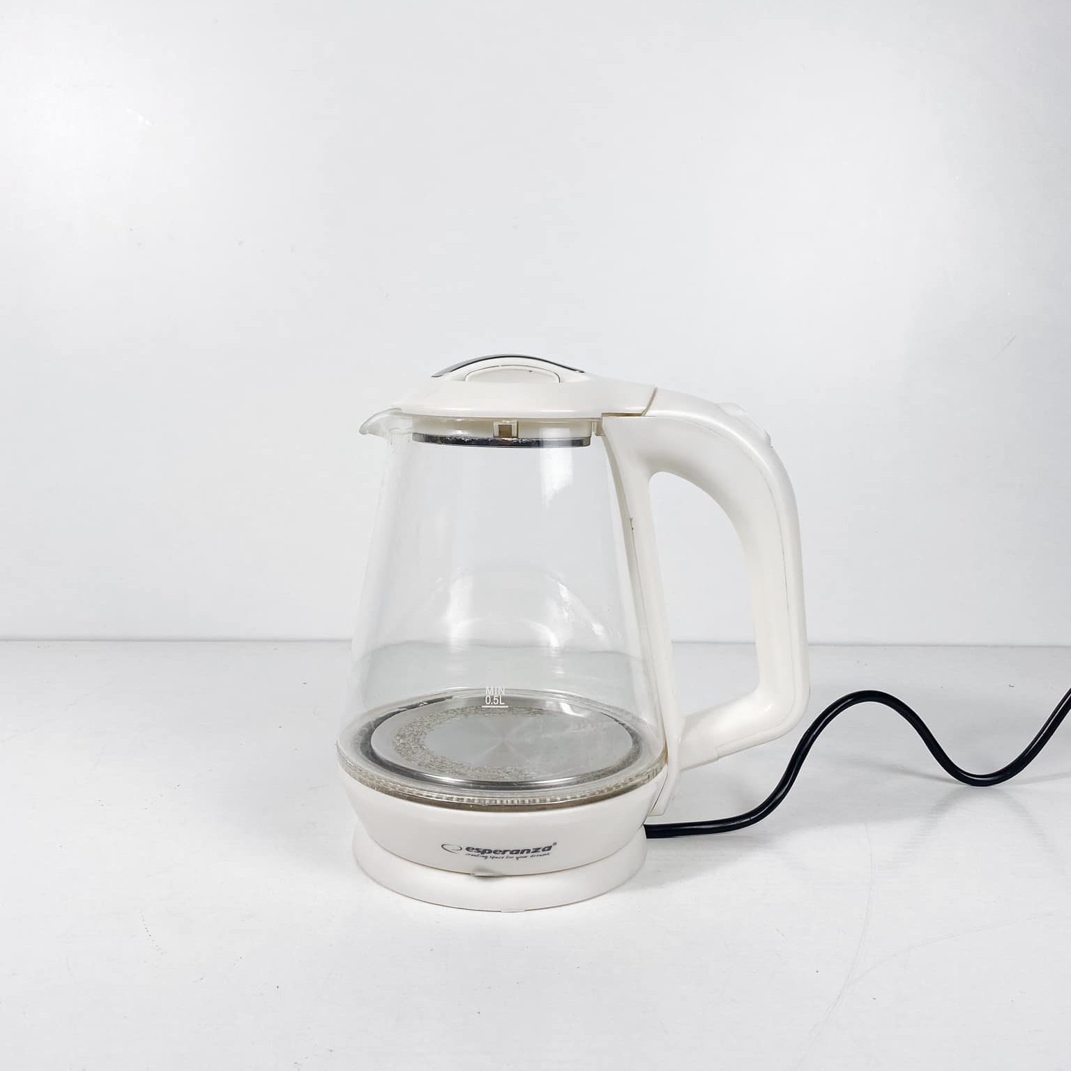 Електрочайник білий пластик/скло KT-043