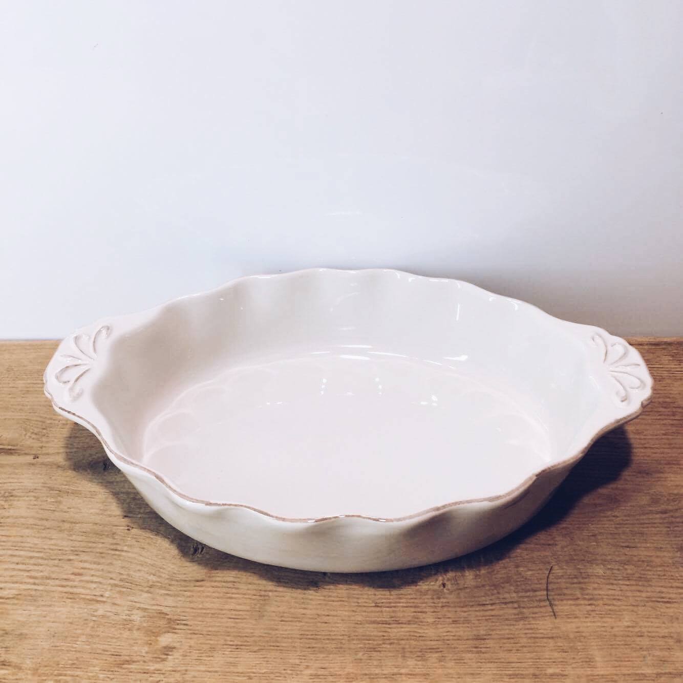 Форма для запікання овальна з ручками кераміка беж KH-195